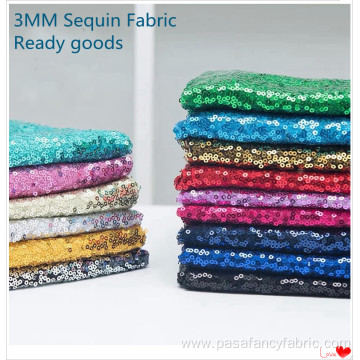 wholesale sequin fabric poly mesh 3mm sequin sequence fabric for dress